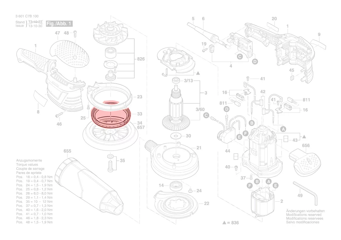 Bague de friction ponceuse exc. GEX 125-150 AVE